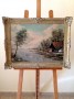 Paisaje con Lago y Cabaña de los años 30